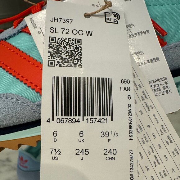 Adidas SL 72 OG | Semi Flash Aqua / Bright Red | Women's Size 7.5 US or 6 UK - Picture 7 of 7